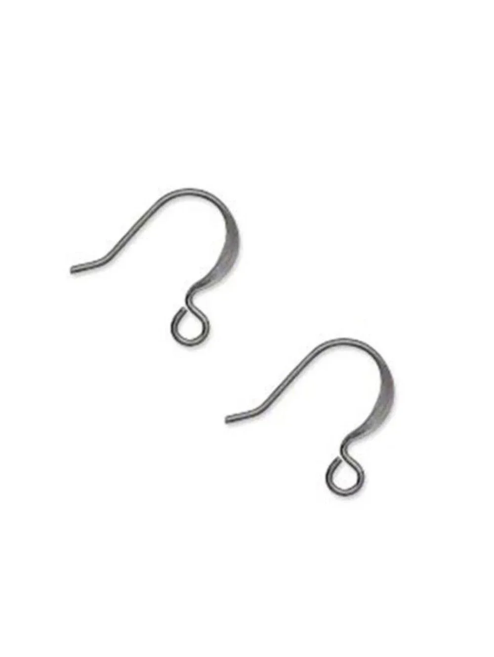 Gunmetal Black Minimalist Flat Fishhook Earwires Earring Hooks Findings 10